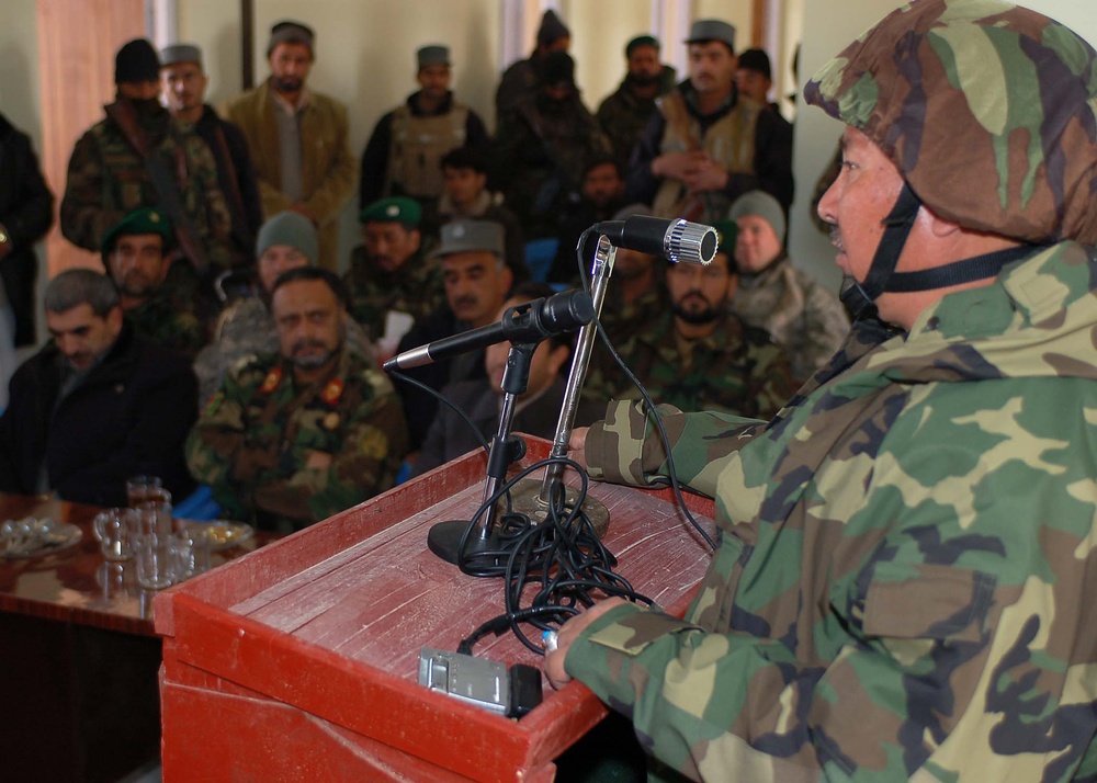 Afghan Army General Unveils New Secondary School in Balkh Province