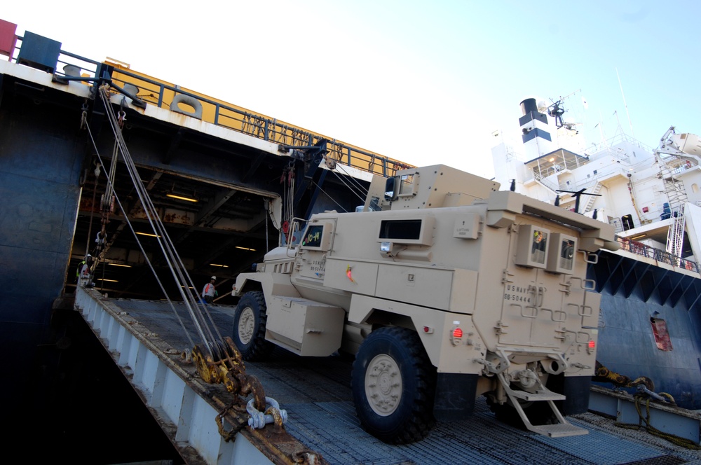 MRAPs Transported by Sea to U.S. Central Command