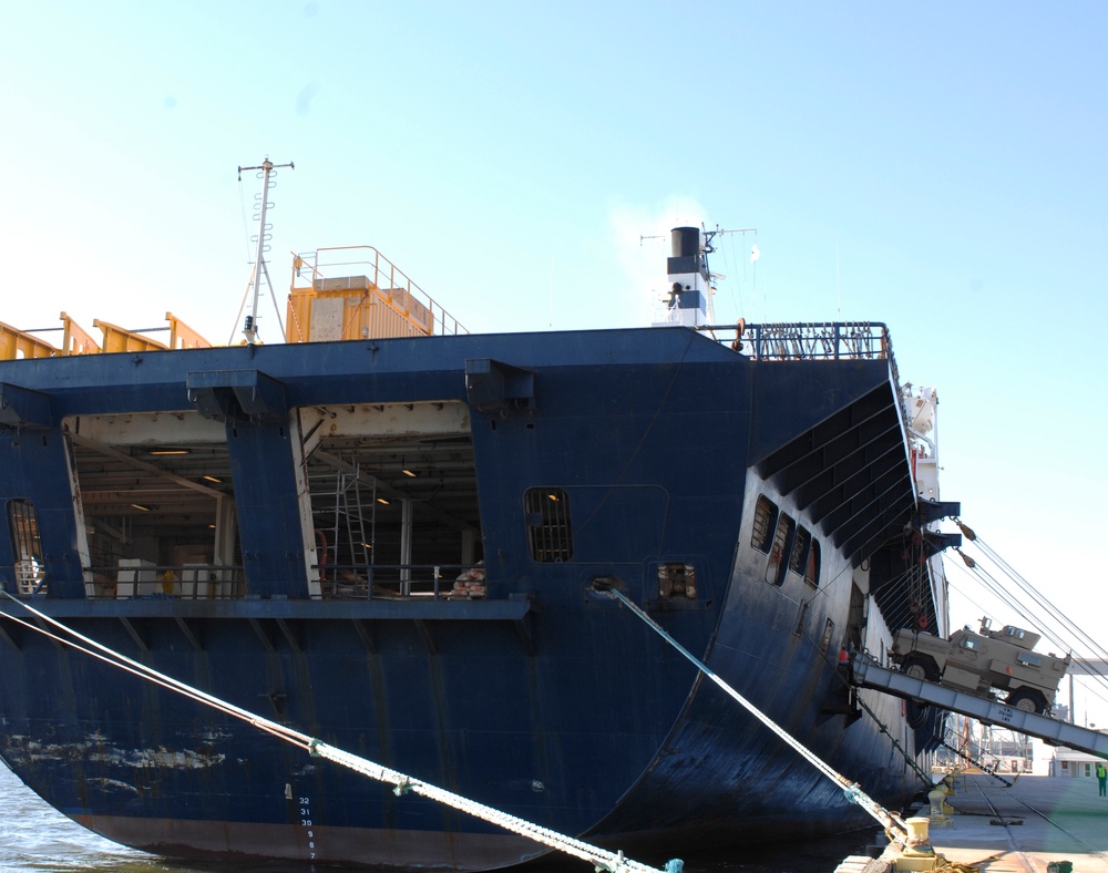MRAPs Transported by Sea to Central Command Area