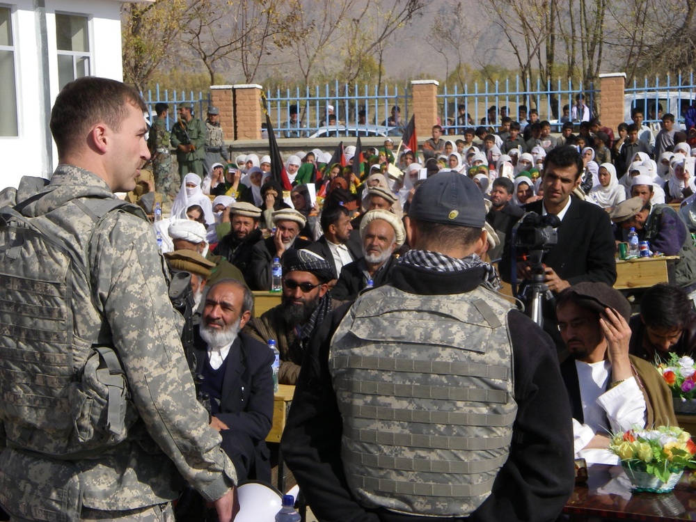 U.S. Army Captain Leads Ribbon-Cutting Ceremony for New Girls' School in Afghanistan