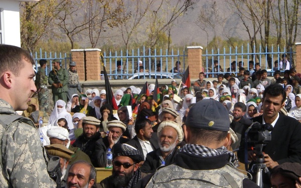 U.S. Army Captain Leads Ribbon-Cutting Ceremony for New Girls' School in Afghanistan