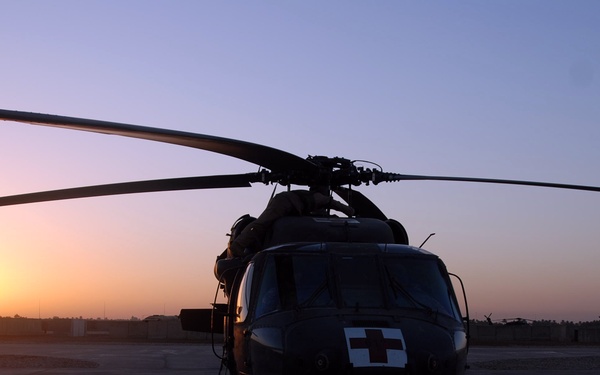 Army Aviation Crew Conducts Preflight Checks on Black Hawk Helicopter