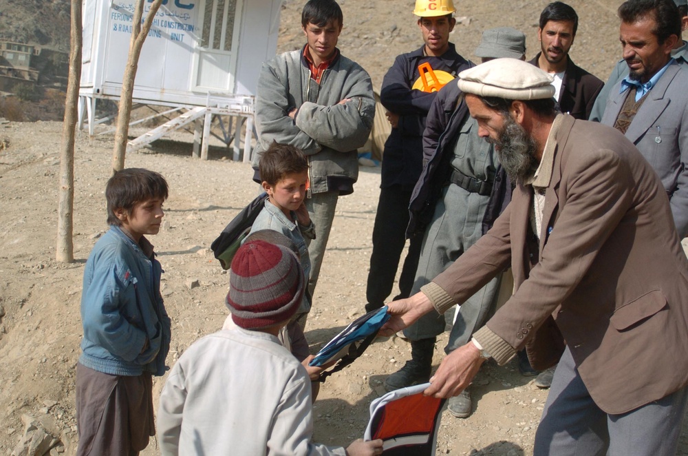 Salang High School Receives Donated School Supplies
