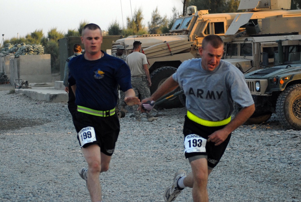 Soldiers Pass Decorated Bayonet in 24-Hour Race in Afghanistan