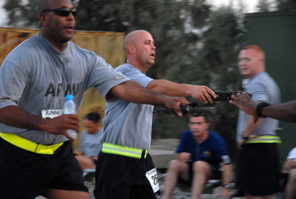 Soldiers Compete in 24-Hour Running Race at Forward Operating Base Fenty