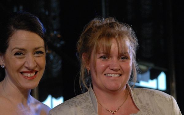 Actress Joely Fisher Presents Award to Paulette Nelson for Troop Support Work
