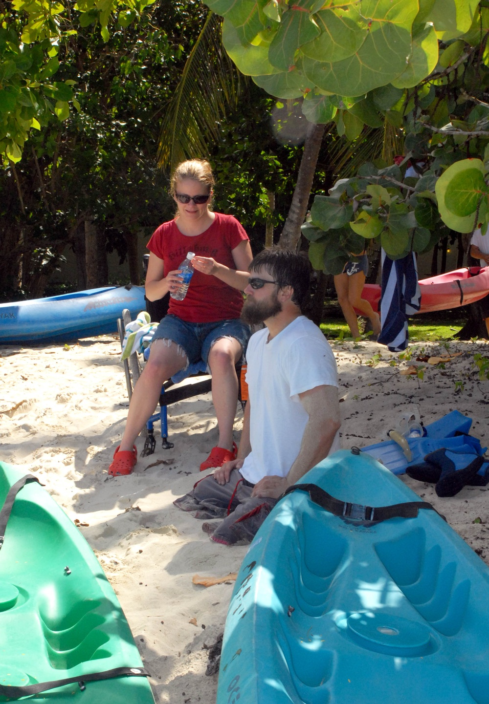 Wounded Veterans and Spouses Kayak in Virgin Islands