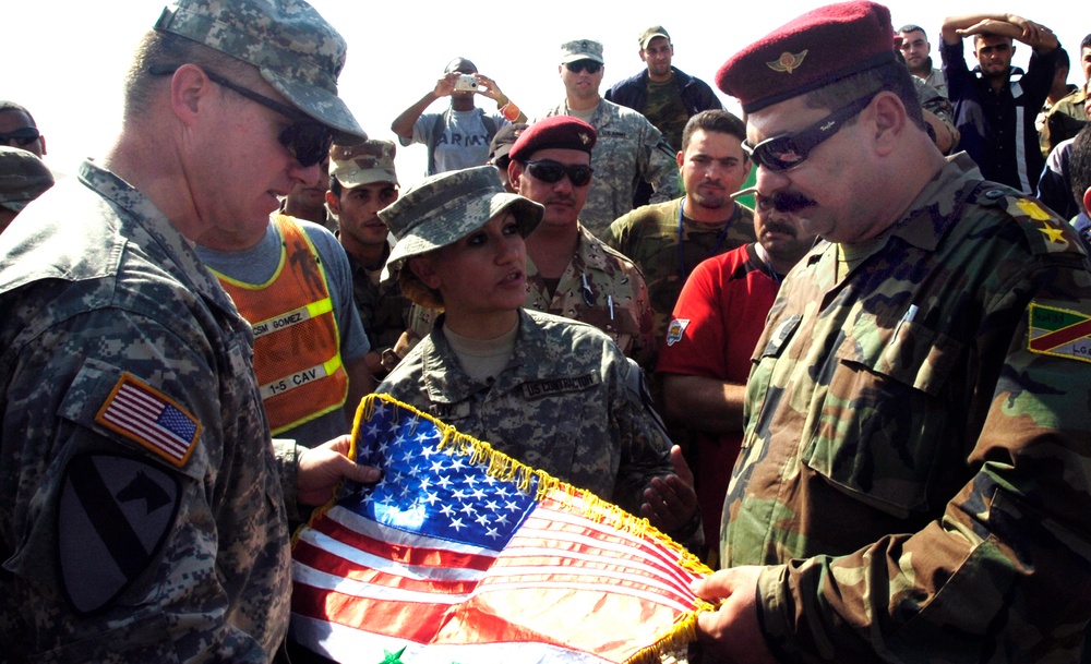 U.S. and Iraqi Army Commanders Celebrate Cooperation at Soccer Tournament