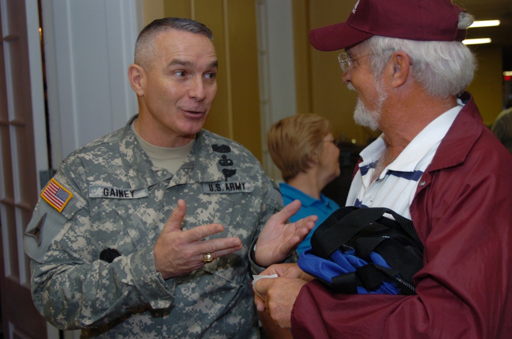 Senior Enlisted Advisor Reconnects with Former Platoon Sergeant at Retiree Appreciation Event