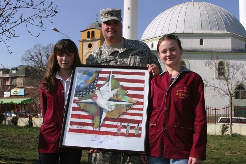 Army General Displays Painting by Kosovo Schoolchildren