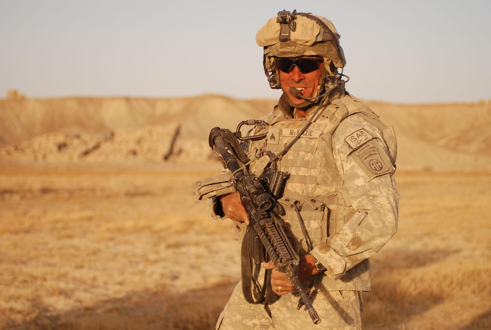 Army Mechanic Secures Drop Zone for Air Supply in Afghanistan
