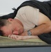 Weary Soldier Finds Rest at Bandar Command Post