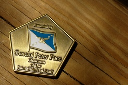 Gen. Pace Shares Commemorative Coins with Troops in Afghanistan