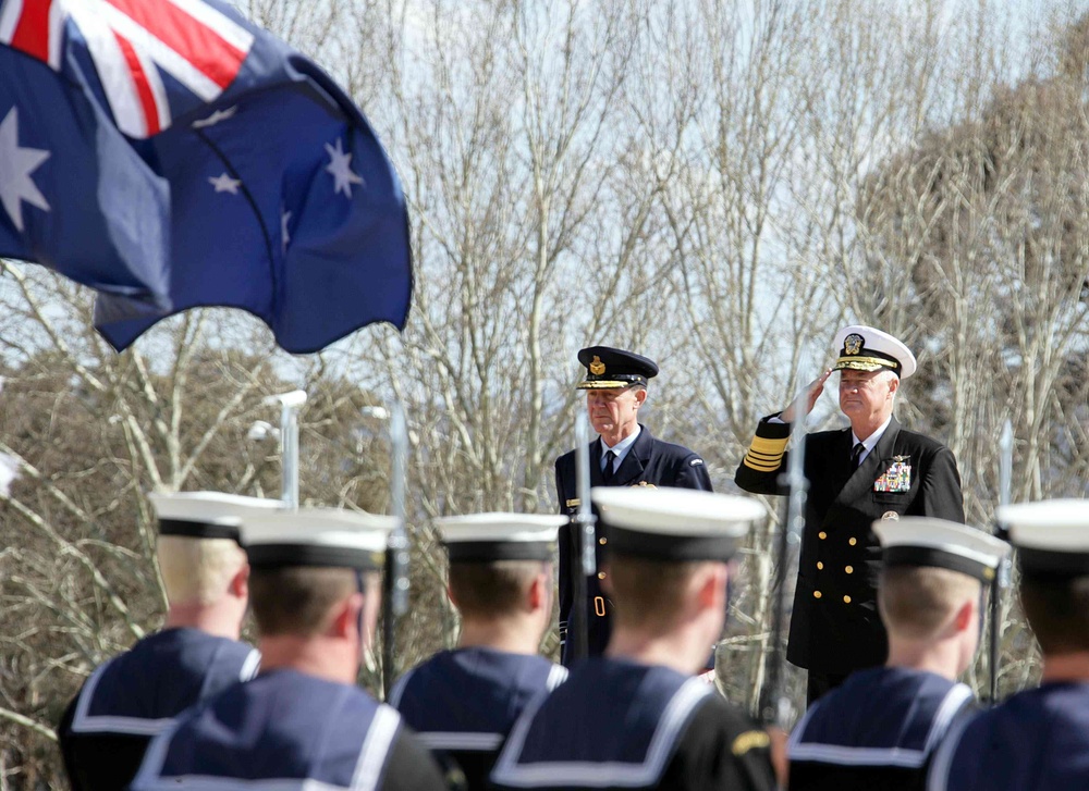 U.S. and Australian Military Leaders Salute Troops in Canberra
