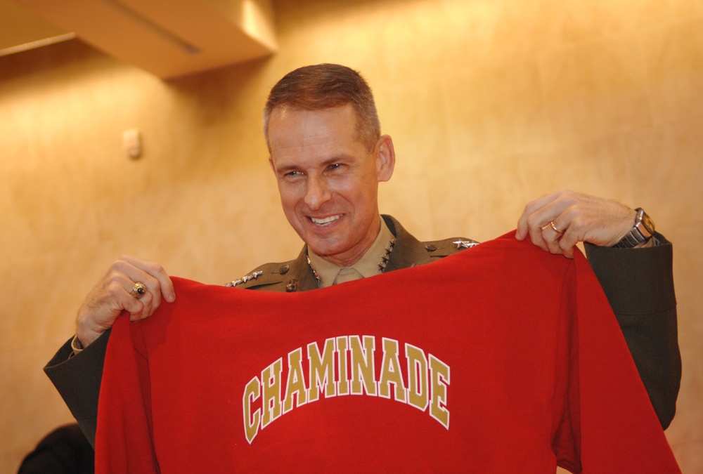 Marine Gen. Pace Honors Fallen Chaminade Alumnus at High School Visit