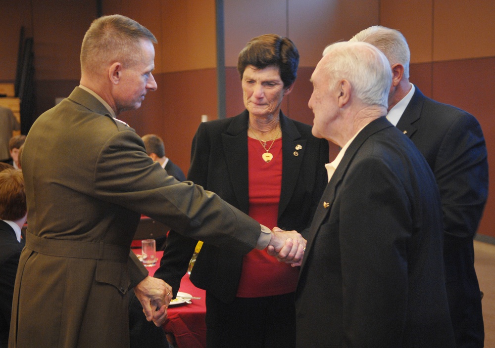 Marine Gen. Peter Pace Honors WWII Veterans at Chaminade High School