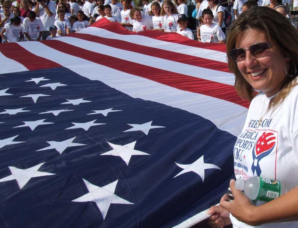 Paramus, N.J. Residents March with Giant American Flag in Freedom Walk
