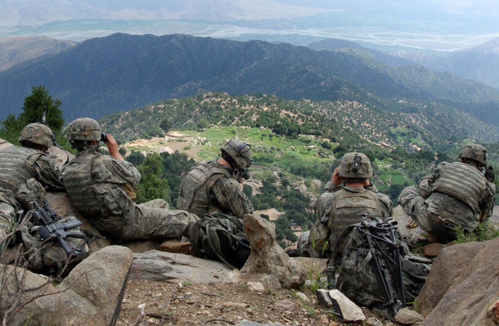 Airborne Troops Provide Overwatch During Operation in Afghanistan