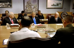 Bush, Cheney Meet with Defense Leaders at Pentagon
