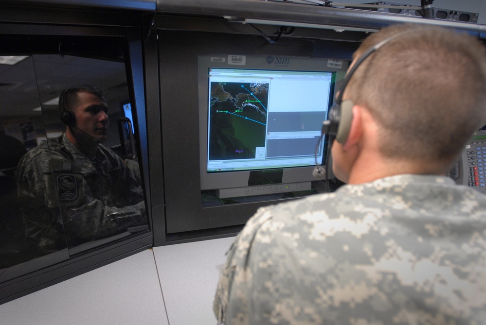 Alaska National Guard Guardsman Monitors Missile Defense Exercise