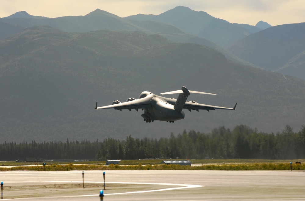 C-17 Globemaster III Departs Elmendorf Air Force Base for Mission