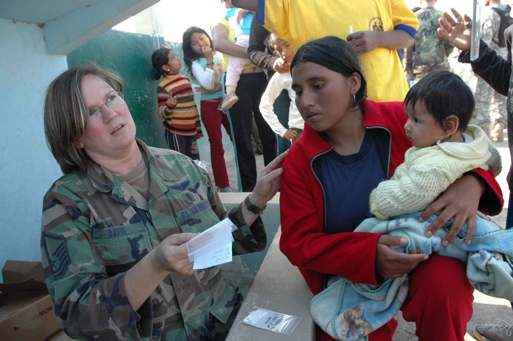 Air Force Master Sgt. Deborah Davis Provides Medical Care in Peru Humanitarian Mission