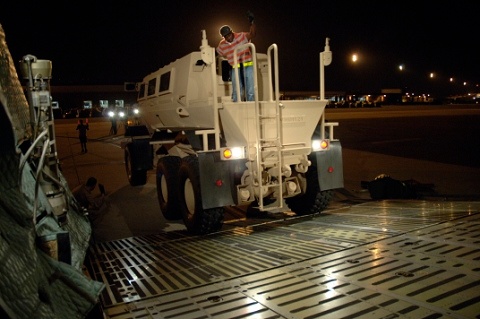 MRAP Vehicles Airlifted to Central Command