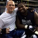 Wounded Soldier Embraced by NFL Player at Medical Center