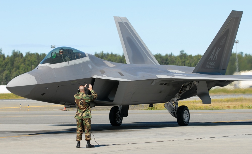 Air Force's Newest Fighter Jet Arrives at Elmendorf Air Force Base