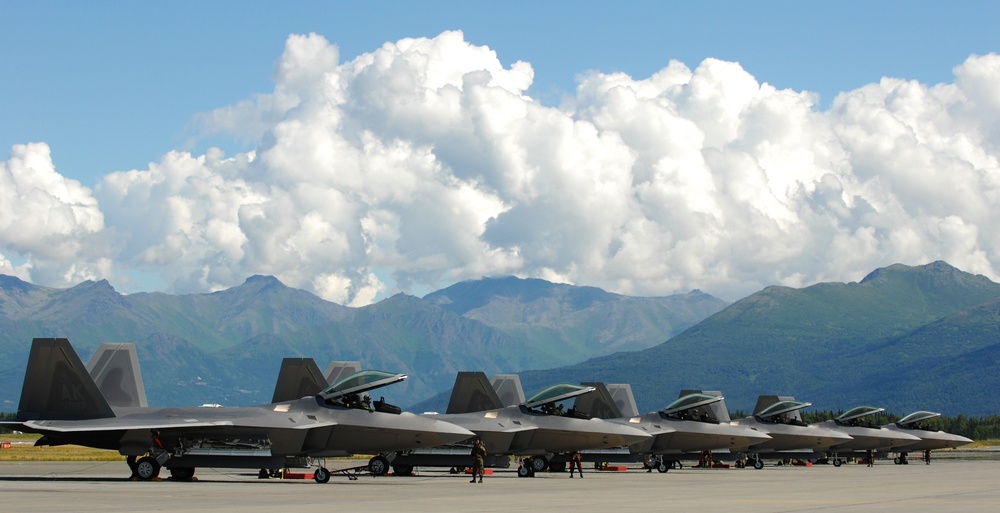 F-22A Raptors Arrive at Elmendorf Air Force Base in Alaska