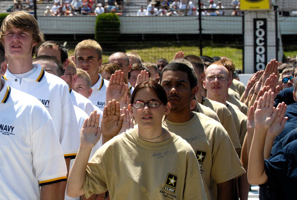 New Recruits Take Oath of Enlistment at NASCAR Pennsylvania 500