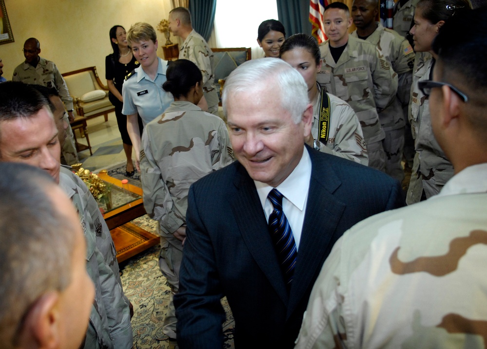 Defense Secretary Gates Visits U.S. Airmen in United Arab Emirates