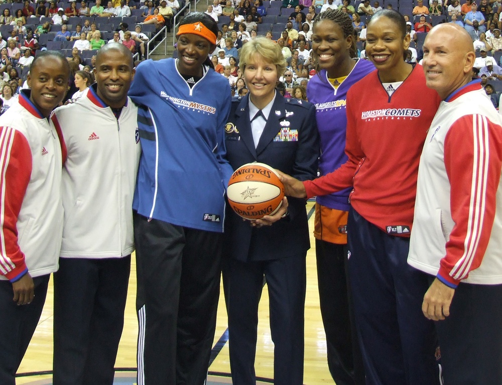 Air Force General Participates in WNBA All-Star Game Ceremony