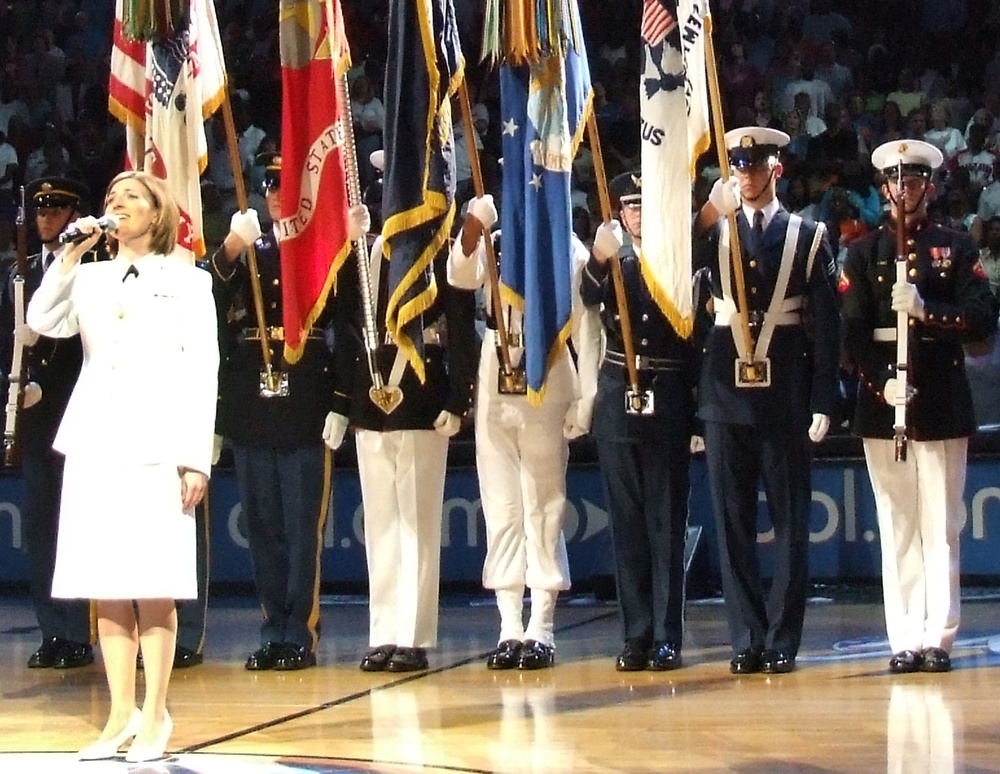 Navy Vocalist Performs National Anthem at WNBA All-Star Game