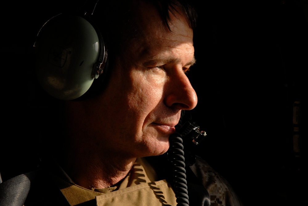Pace Surveys Baghdad from Blackhawk Helicopter