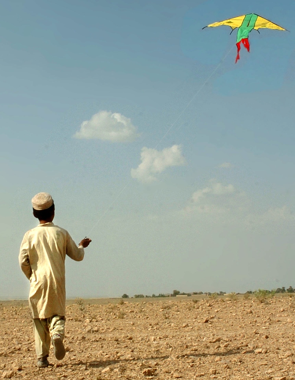 Afghan Boy Flies New Kite Gifted by Polish Soldiers