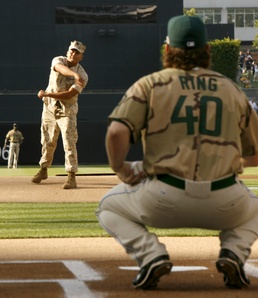 Navy Corpsman Throws Ceremonial Pitch at Padres Game