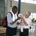 Army Soldier Bonds with Therapy Dog at Rehabilitation Center