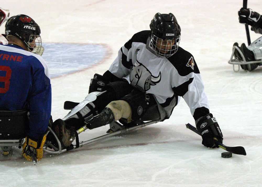 Wounded Warriors and Civilians Triumph in Sled Hockey Match