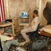 Soldiers Unwind with Movie After Guard Duty in Iraq