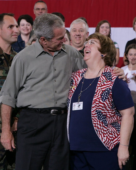 Bush Embraces Guard Family Readiness Leader in West Virginia