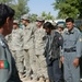 Afghan Police and U.S. Soldiers Gather at Qarabagh District Center