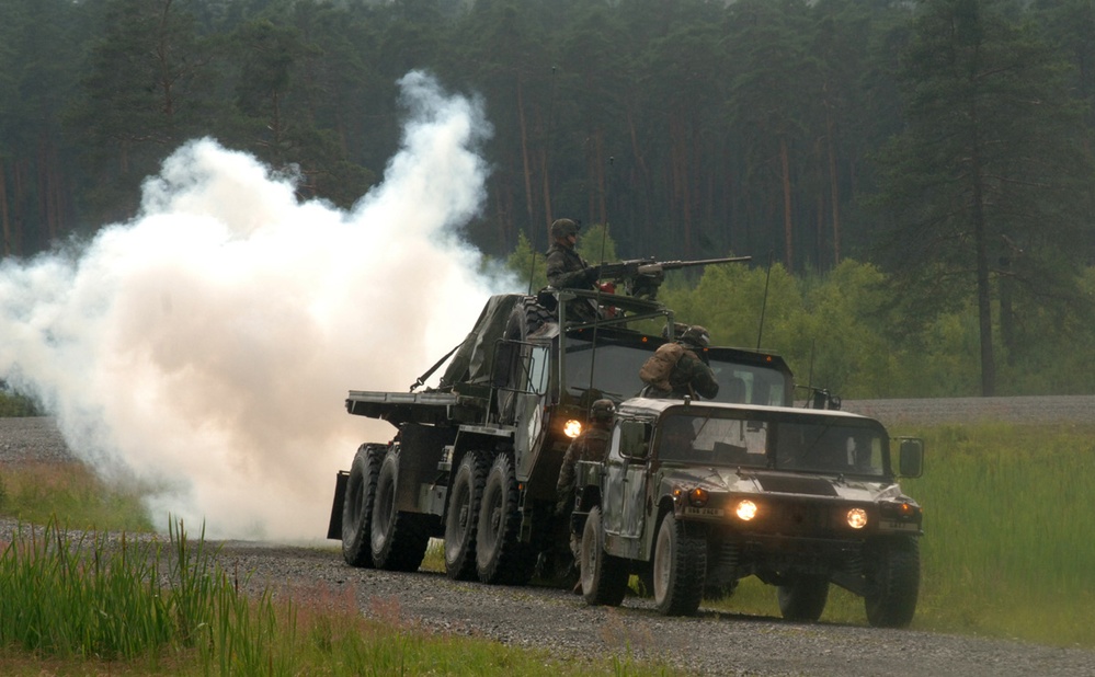 Soldiers React to Explosive Device During European Armies Conference