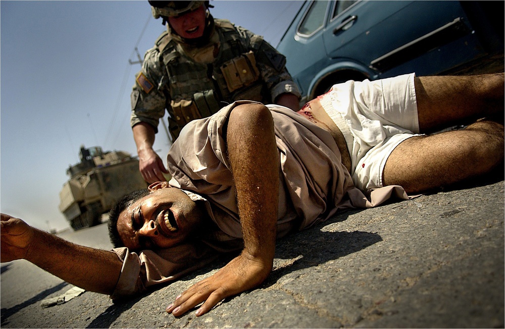 Civilian Wounded in Ramadi Firefight