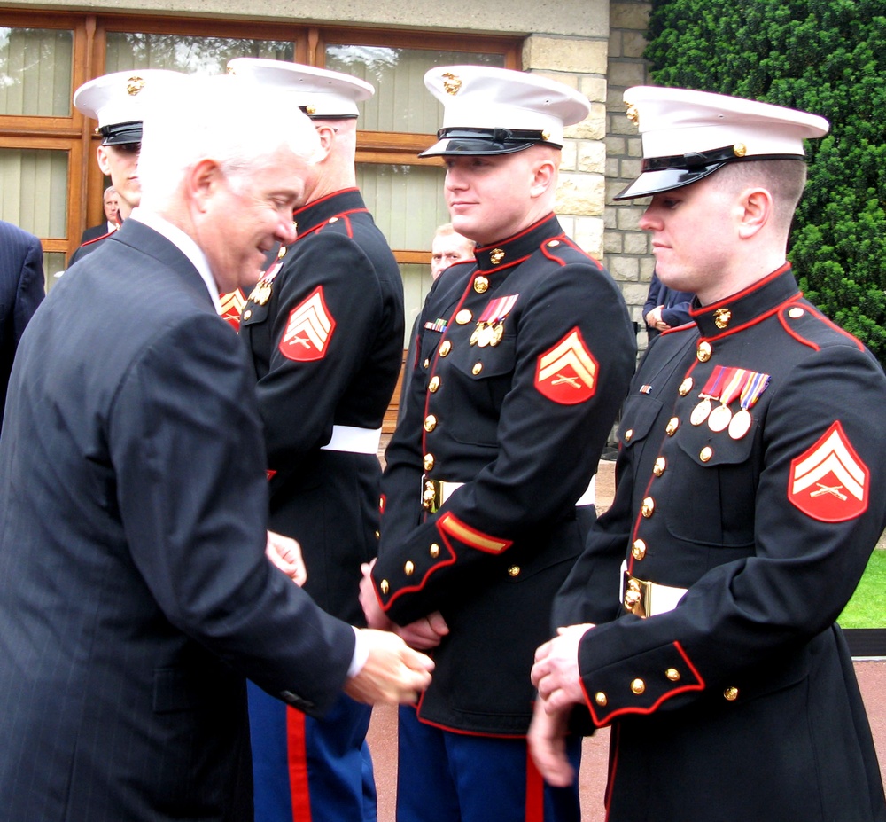 Defense Secretary Honors Marine for D-Day Commemoration Support