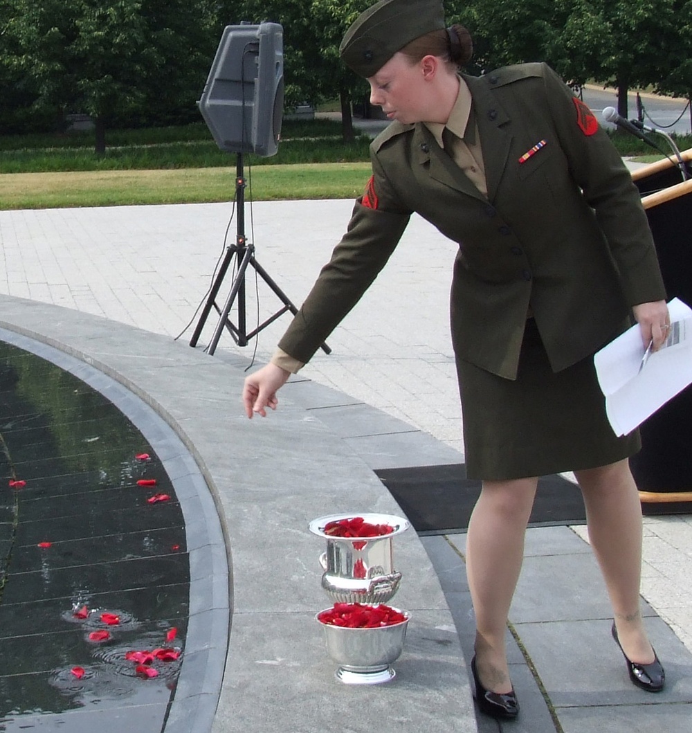 Marine Honors Fallen Women Service Members at Arlington Memorial