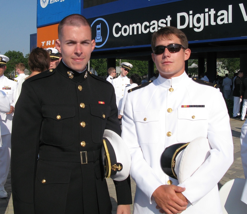 Midshipmen Commissioned as Navy, Marine Corps Officers After 9/11 Inspiration