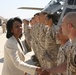 Rice Visits Camp Pendleton, Shakes Hands with Sailor