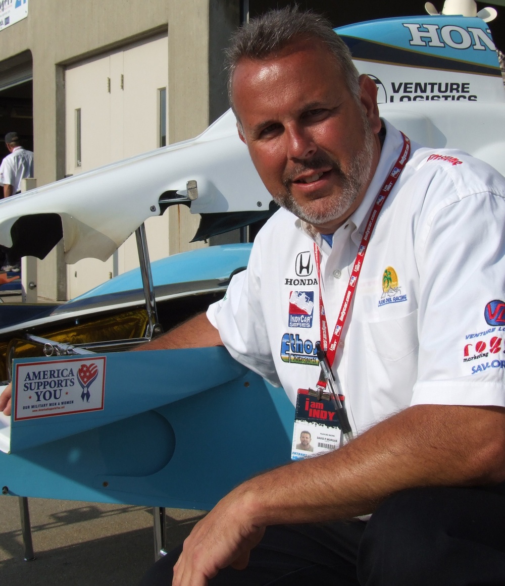 Playa del Racing Manager Displays 'America Supports You' Decal on Team Car