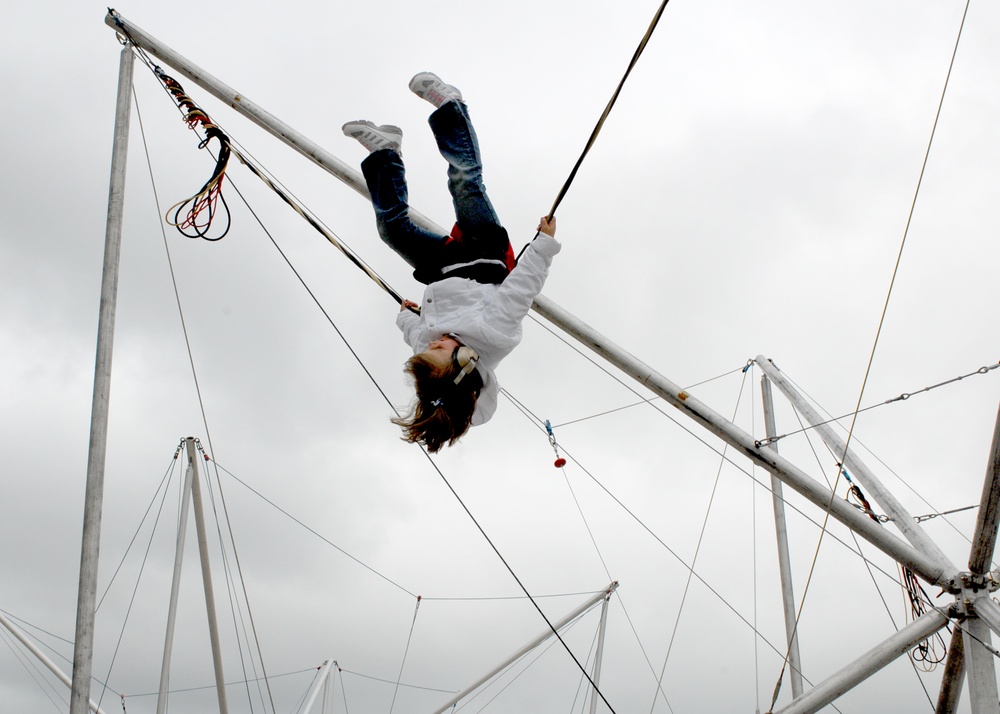 Child Bungee Jumps at Joint Service Open House